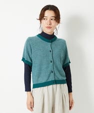NHSHE60250 GIANNI LO GIUDICE(小さいサイズ)(メゾン ドゥ サンク) 【洗える】メランジジャガードカーディガン カーキ