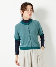 NHSHE60250 GIANNI LO GIUDICE(小さいサイズ)(メゾン ドゥ サンク) 【洗える】メランジジャガードカーディガン カーキ