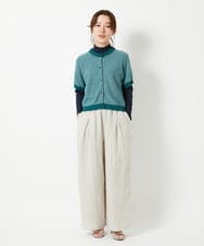 NHSHE60250 GIANNI LO GIUDICE(小さいサイズ)(メゾン ドゥ サンク) 【洗える】メランジジャガードカーディガン カーキ