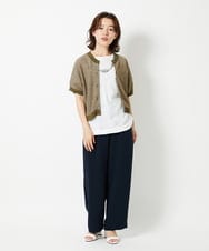 NHSHE60250 GIANNI LO GIUDICE(小さいサイズ)(メゾン ドゥ サンク) 【洗える】メランジジャガードカーディガン カーキ