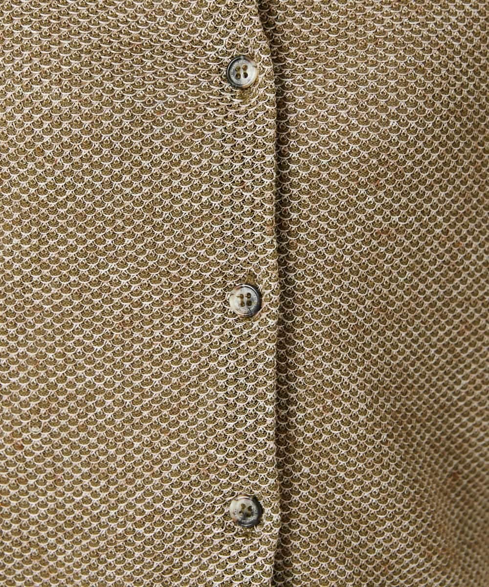 NHSHE60250 GIANNI LO GIUDICE(小さいサイズ)(メゾン ドゥ サンク) 【洗える】メランジジャガードカーディガン カーキ