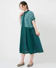 NHSHE60250 GIANNI LO GIUDICE(小さいサイズ)(メゾン ドゥ サンク) 【洗える】メランジジャガードカーディガン ライトグリーン
