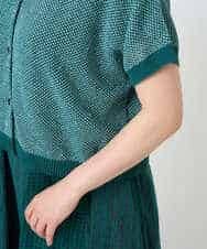 NHSHE60250 GIANNI LO GIUDICE(小さいサイズ)(メゾン ドゥ サンク) 【洗える】メランジジャガードカーディガン ライトグリーン