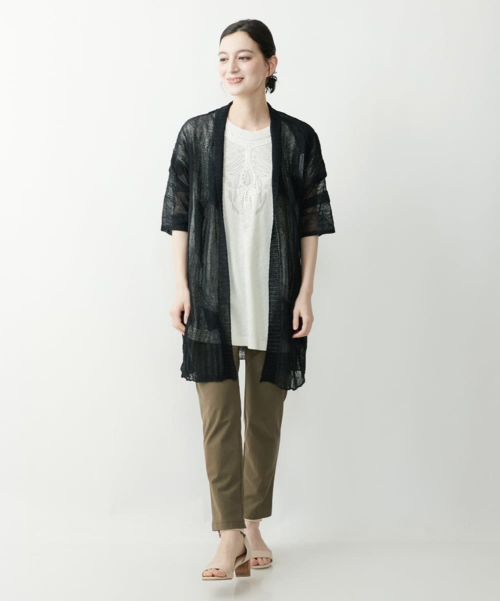 NHSHP10290 GIANNI LO GIUDICE(小さいサイズ)(メゾン ドゥ サンク) ギマスラブロングカーディガン ブラック