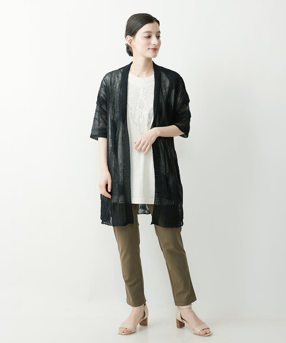 NHSHP10290 GIANNI LO GIUDICE(小さいサイズ)(メゾン ドゥ サンク) ギマスラブロングカーディガン ブラック