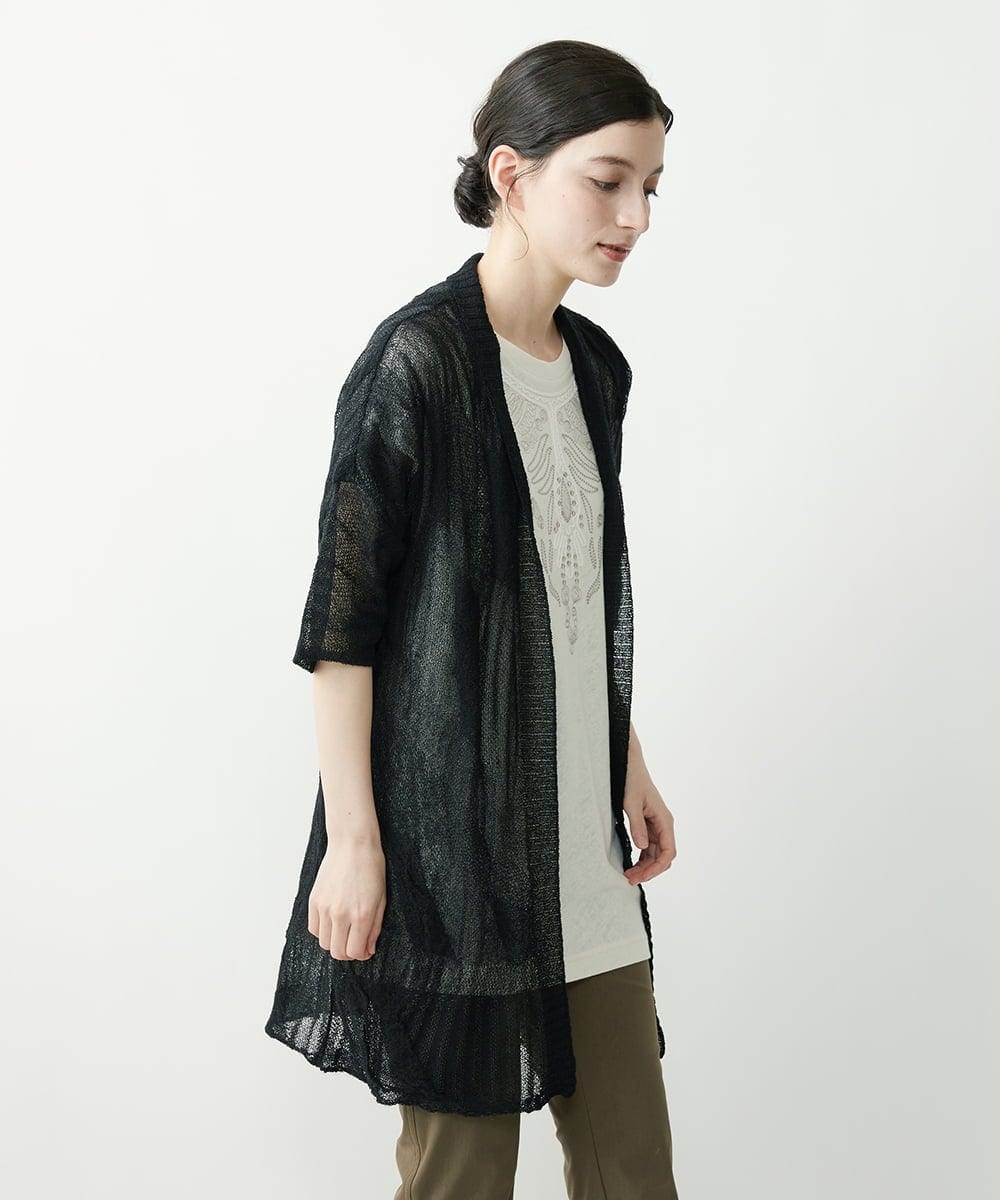 NHSHP10290 GIANNI LO GIUDICE(小さいサイズ)(メゾン ドゥ サンク) ギマスラブロングカーディガン ブラック