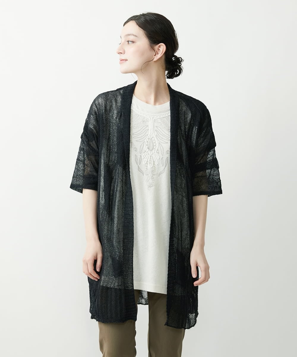 NHSHP10290 GIANNI LO GIUDICE(小さいサイズ)(メゾン ドゥ サンク) ギマスラブロングカーディガン ブラック