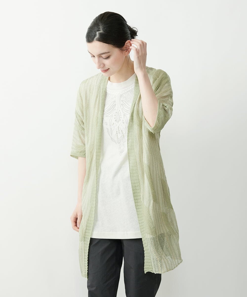 NHSHP10290 GIANNI LO GIUDICE(小さいサイズ)(メゾン ドゥ サンク) ギマスラブロングカーディガン ブラック