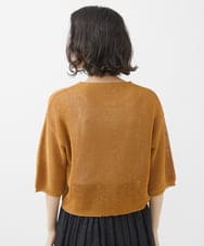NHSHW10170 GIANNI LO GIUDICE(小さいサイズ)(メゾン ドゥ サンク) カスリニットショートカーディガン マスタード