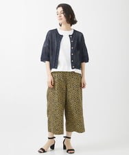 NHSHW10170 GIANNI LO GIUDICE(小さいサイズ)(メゾン ドゥ サンク) カスリニットショートカーディガン マスタード