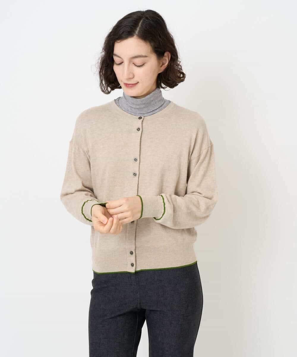 NHSJB20250 GIANNI LO GIUDICE(小さいサイズ)(メゾン ドゥ サンク) シルク混ニットカーディガン ベージュ