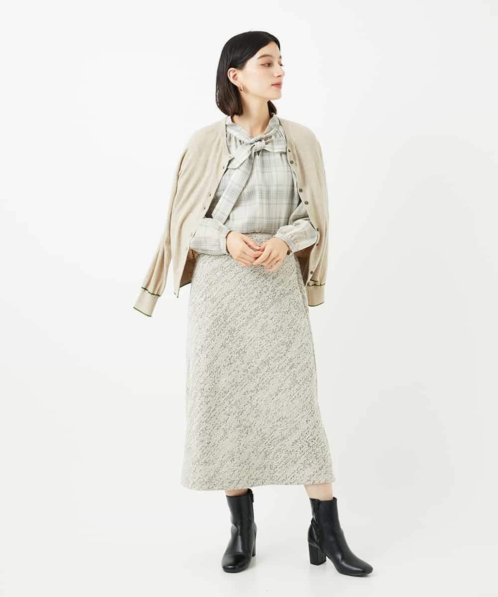NHSJB20250 GIANNI LO GIUDICE(小さいサイズ)(メゾン ドゥ サンク) シルク混ニットカーディガン ベージュ