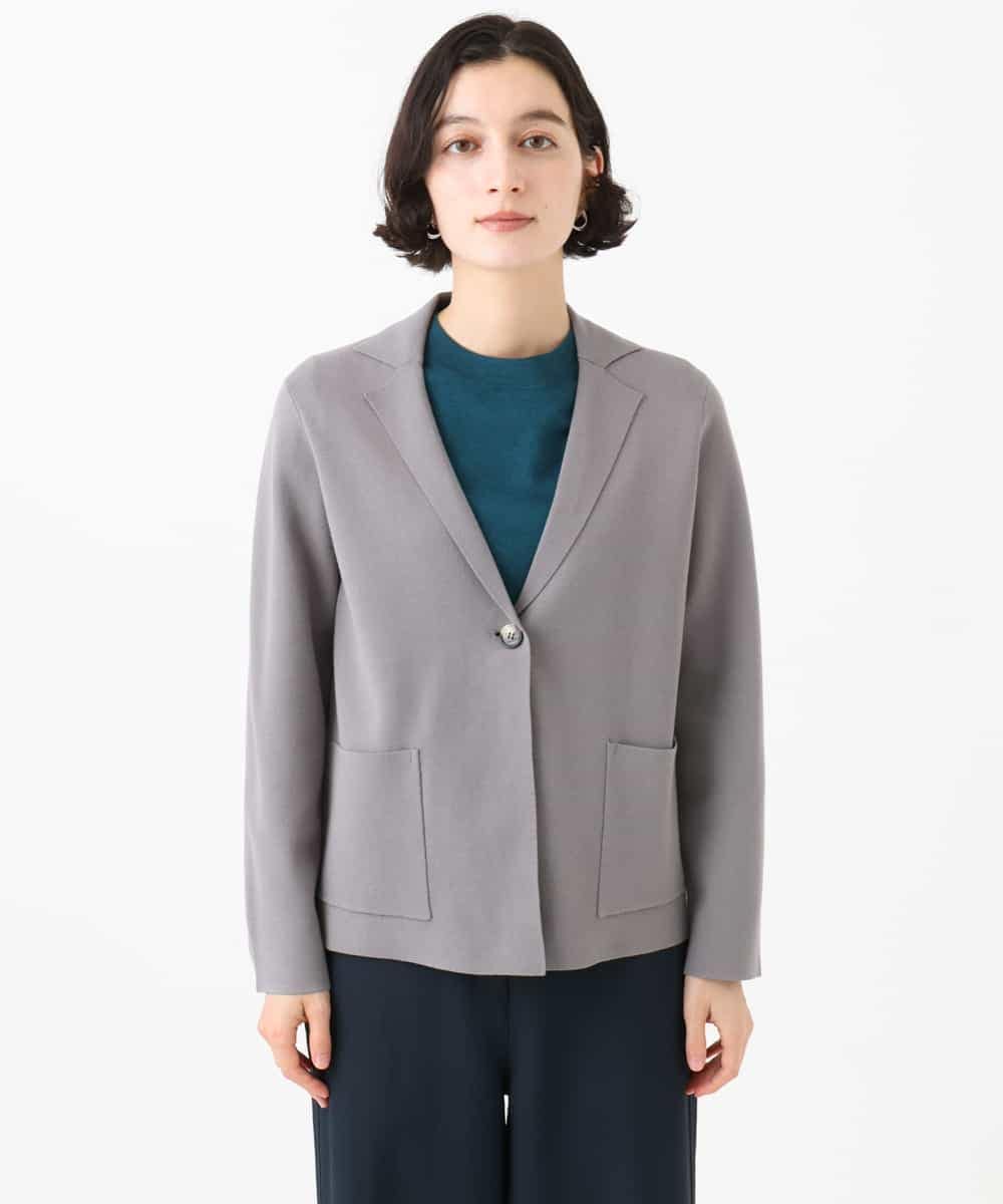 NHSJD11390 GIANNI LO GIUDICE(小さいサイズ)(メゾン ドゥ サンク) ヴィスコースナイロンミラノテーラージャケット グレー