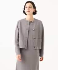NHSJD12290 GIANNI LO GIUDICE(小さいサイズ)(メゾン ドゥ サンク) ヴィスコースナイロンミラノカーディガン グレー