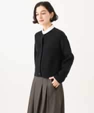 NHSJD12290 GIANNI LO GIUDICE(小さいサイズ)(メゾン ドゥ サンク) ヴィスコースナイロンミラノカーディガン グレー