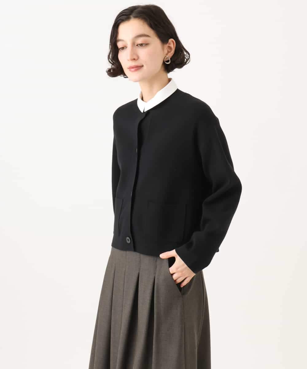 NHSJD12290 GIANNI LO GIUDICE(小さいサイズ)(メゾン ドゥ サンク) ヴィスコースナイロンミラノカーディガン グレー