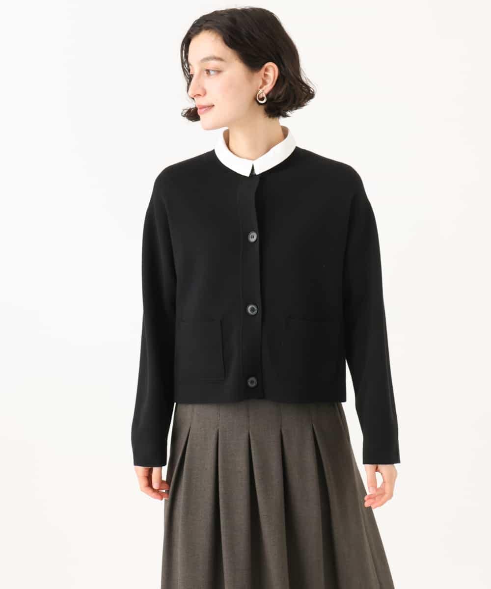 NHSJD12290 GIANNI LO GIUDICE(小さいサイズ)(メゾン ドゥ サンク) ヴィスコースナイロンミラノカーディガン グレー