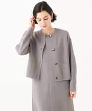 NHSJD12290 GIANNI LO GIUDICE(小さいサイズ)(メゾン ドゥ サンク) ヴィスコースナイロンミラノカーディガン グレー