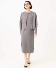 NHSJD12290 GIANNI LO GIUDICE(小さいサイズ)(メゾン ドゥ サンク) ヴィスコースナイロンミラノカーディガン グレー