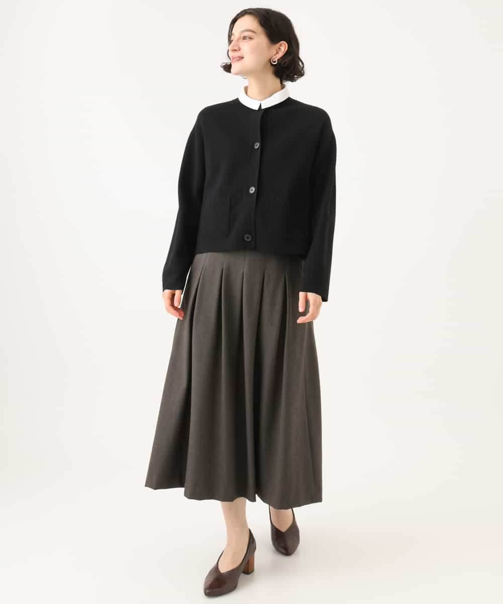 NHSJD12290 GIANNI LO GIUDICE(小さいサイズ)(メゾン ドゥ サンク) ヴィスコースナイロンミラノカーディガン グレー