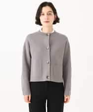 NHSJD12290 GIANNI LO GIUDICE(小さいサイズ)(メゾン ドゥ サンク) ヴィスコースナイロンミラノカーディガン グレー