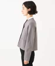 NHSJD12290 GIANNI LO GIUDICE(小さいサイズ)(メゾン ドゥ サンク) ヴィスコースナイロンミラノカーディガン グレー