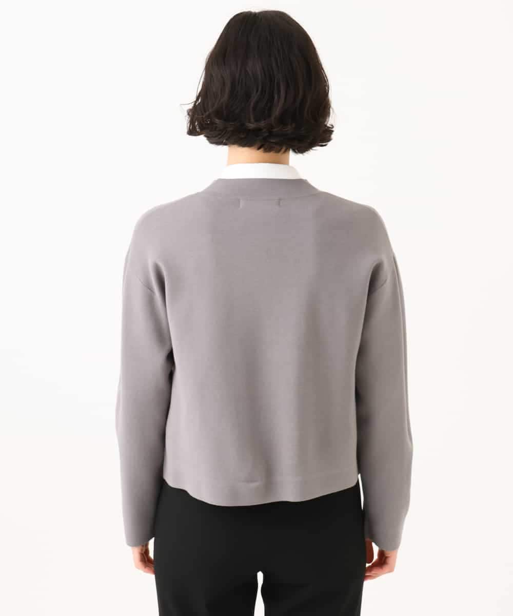 NHSJD12290 GIANNI LO GIUDICE(小さいサイズ)(メゾン ドゥ サンク) ヴィスコースナイロンミラノカーディガン グレー