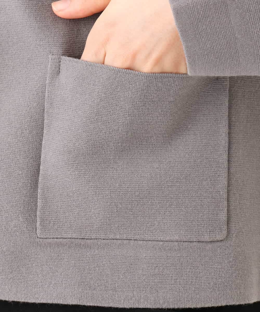 NHSJD12290 GIANNI LO GIUDICE(小さいサイズ)(メゾン ドゥ サンク) ヴィスコースナイロンミラノカーディガン グレー