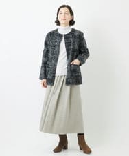 NHTAC87390 GIANNI LO GIUDICE(小さいサイズ)(メゾン ドゥ サンク) マーブルジャカード圧縮ジャージー羽織 ホワイト系