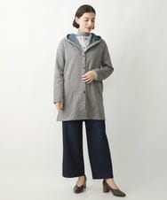 NHTAX81260 GIANNI LO GIUDICE(小さいサイズ)(メゾン ドゥ サンク) [日本製]ツイード調ジャージーコーディガン ダークグレー（カノコ調）
