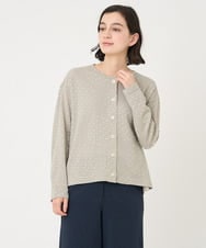 NHTCX33260 GIANNI LO GIUDICE(小さいサイズ)(メゾン ドゥ サンク) [日本製]テンテンカットジャガードカーディガン ベージュ