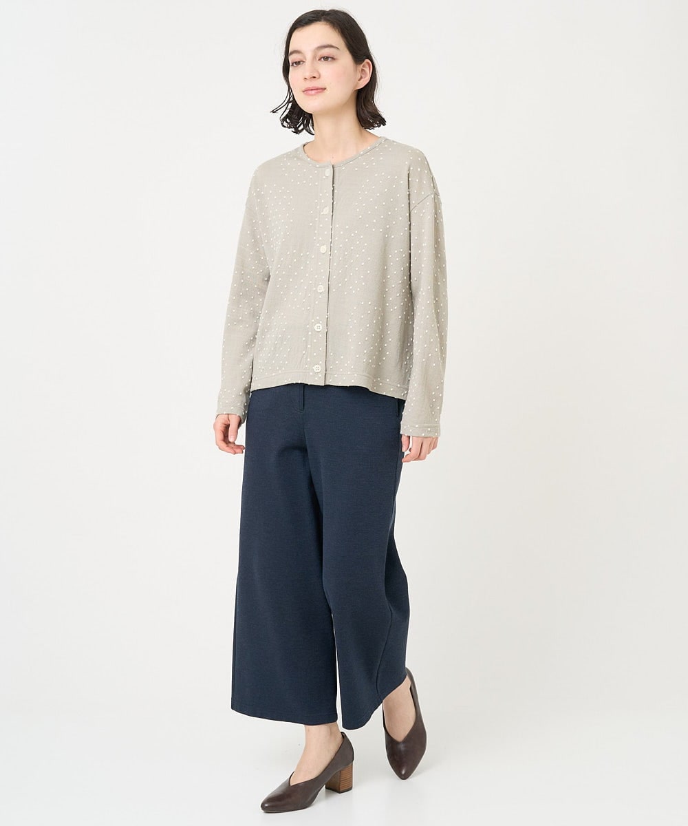 NHTCX33260 GIANNI LO GIUDICE(小さいサイズ)(メゾン ドゥ サンク) [日本製]テンテンカットジャガードカーディガン ベージュ