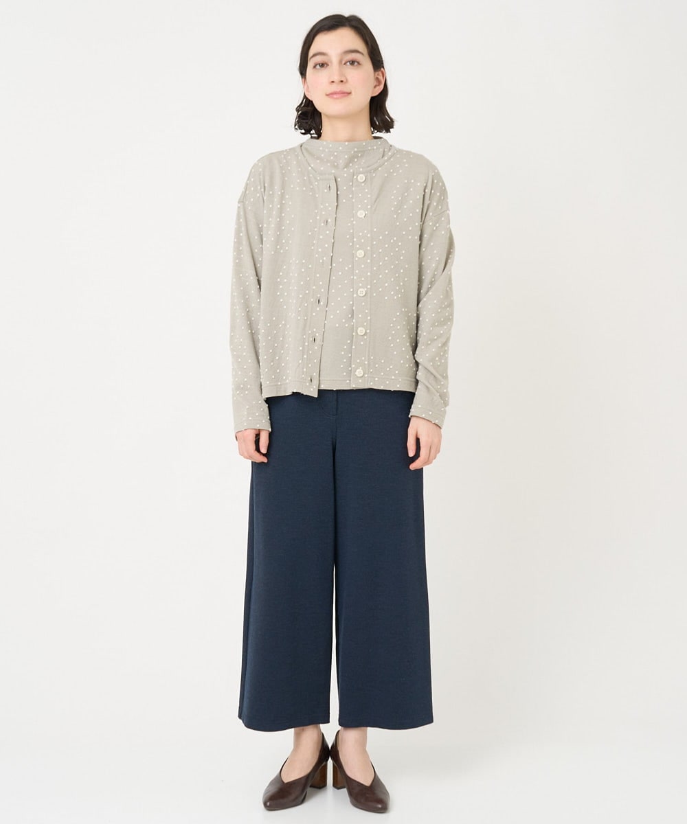 NHTCX33260 GIANNI LO GIUDICE(小さいサイズ)(メゾン ドゥ サンク) [日本製]テンテンカットジャガードカーディガン ベージュ