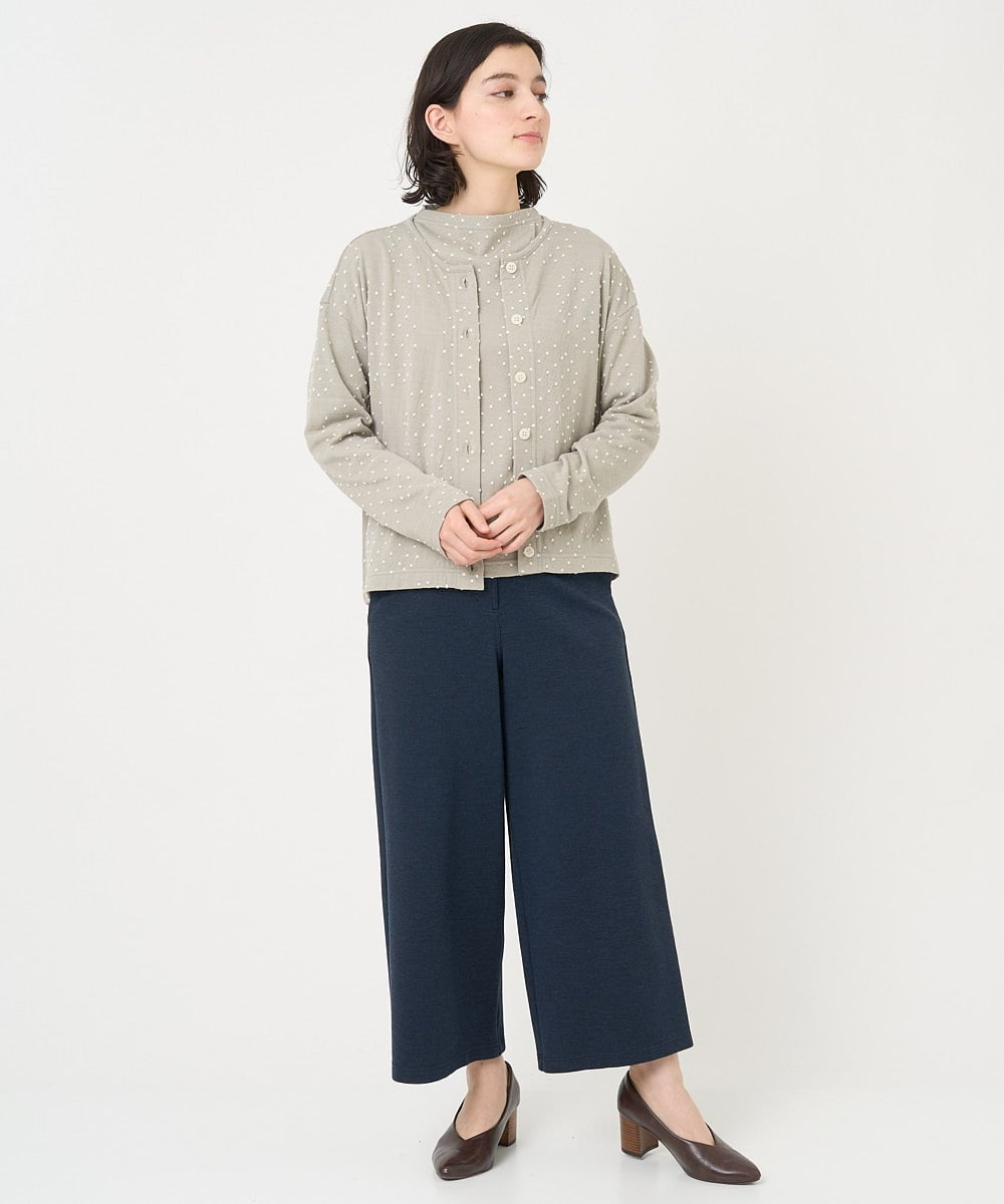 NHTCX33260 GIANNI LO GIUDICE(小さいサイズ)(メゾン ドゥ サンク) [日本製]テンテンカットジャガードカーディガン ベージュ