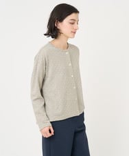 NHTCX33260 GIANNI LO GIUDICE(小さいサイズ)(メゾン ドゥ サンク) [日本製]テンテンカットジャガードカーディガン ベージュ