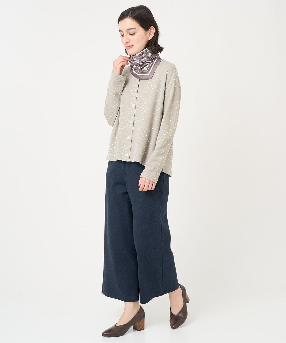 NHTCX33260 GIANNI LO GIUDICE(小さいサイズ)(メゾン ドゥ サンク) [日本製]テンテンカットジャガードカーディガン ベージュ
