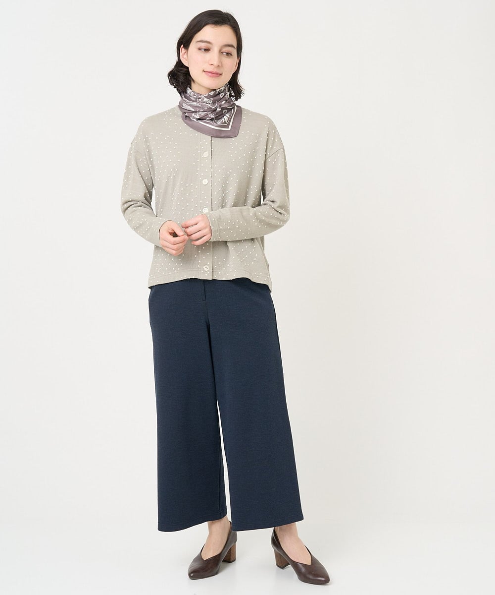 NHTCX33260 GIANNI LO GIUDICE(小さいサイズ)(メゾン ドゥ サンク) [日本製]テンテンカットジャガードカーディガン ベージュ