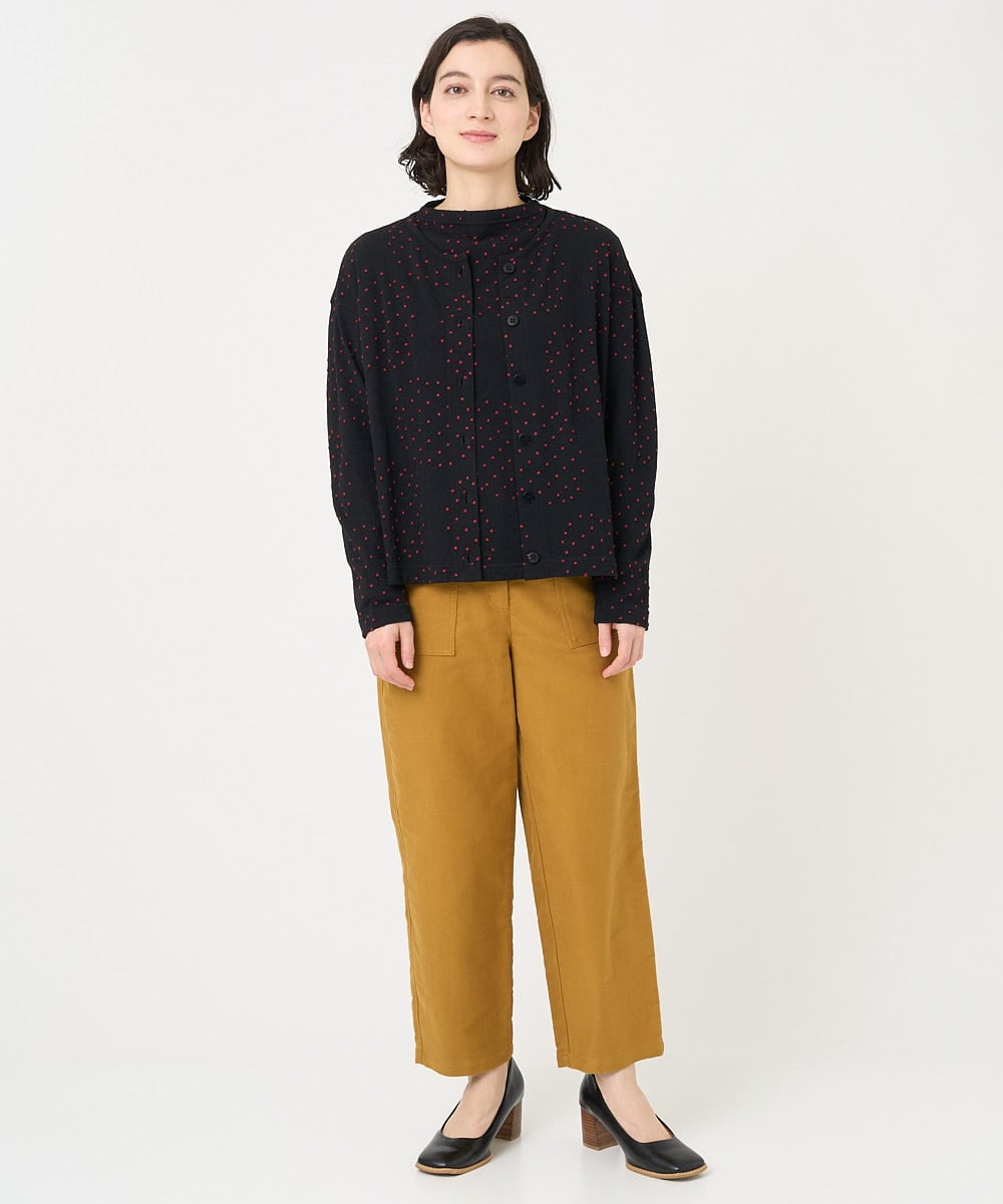 NHTCX33260 GIANNI LO GIUDICE(小さいサイズ)(メゾン ドゥ サンク) [日本製]テンテンカットジャガードカーディガン ベージュ