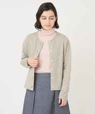 NHTCX33260 GIANNI LO GIUDICE(小さいサイズ)(メゾン ドゥ サンク) [日本製]テンテンカットジャガードカーディガン ベージュ