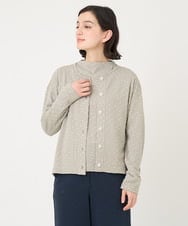 NHTCX33260 GIANNI LO GIUDICE(小さいサイズ)(メゾン ドゥ サンク) [日本製]テンテンカットジャガードカーディガン ベージュ