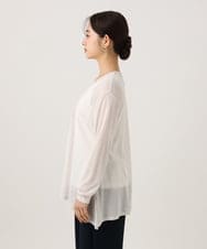 NHTHD01160 GIANNI LO GIUDICE(小さいサイズ)(メゾン ドゥ サンク) [日本製]強撚天竺カーディガン ライトグレー