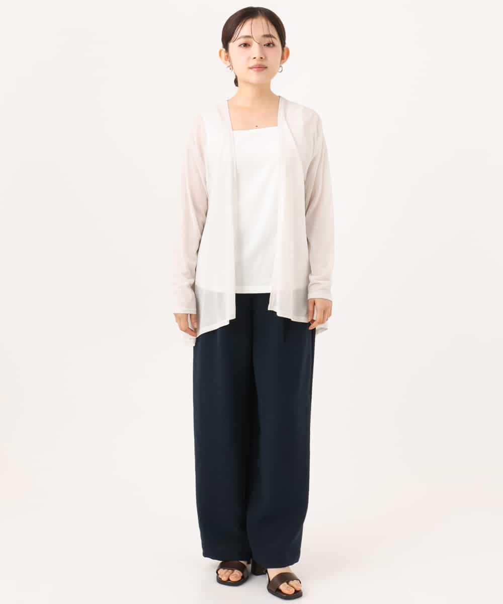 NHTHD01160 GIANNI LO GIUDICE(小さいサイズ)(メゾン ドゥ サンク) [日本製]強撚天竺カーディガン ライトグレー