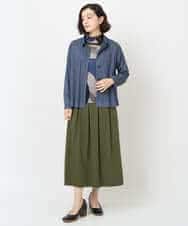 NHTJB83290 GIANNI LO GIUDICE(小さいサイズ)(メゾン ドゥ サンク) [セットアップ対応]デニムライクプリントカットソーブラウス ネイビー
