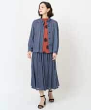 NHTJB83290 GIANNI LO GIUDICE(小さいサイズ)(メゾン ドゥ サンク) [セットアップ対応]デニムライクプリントカットソーブラウス ネイビー