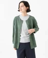 NHTJD13290 GIANNI LO GIUDICE(小さいサイズ)(メゾン ドゥ サンク) [日本製]コットンカットジャガードライトジャケット グリーン