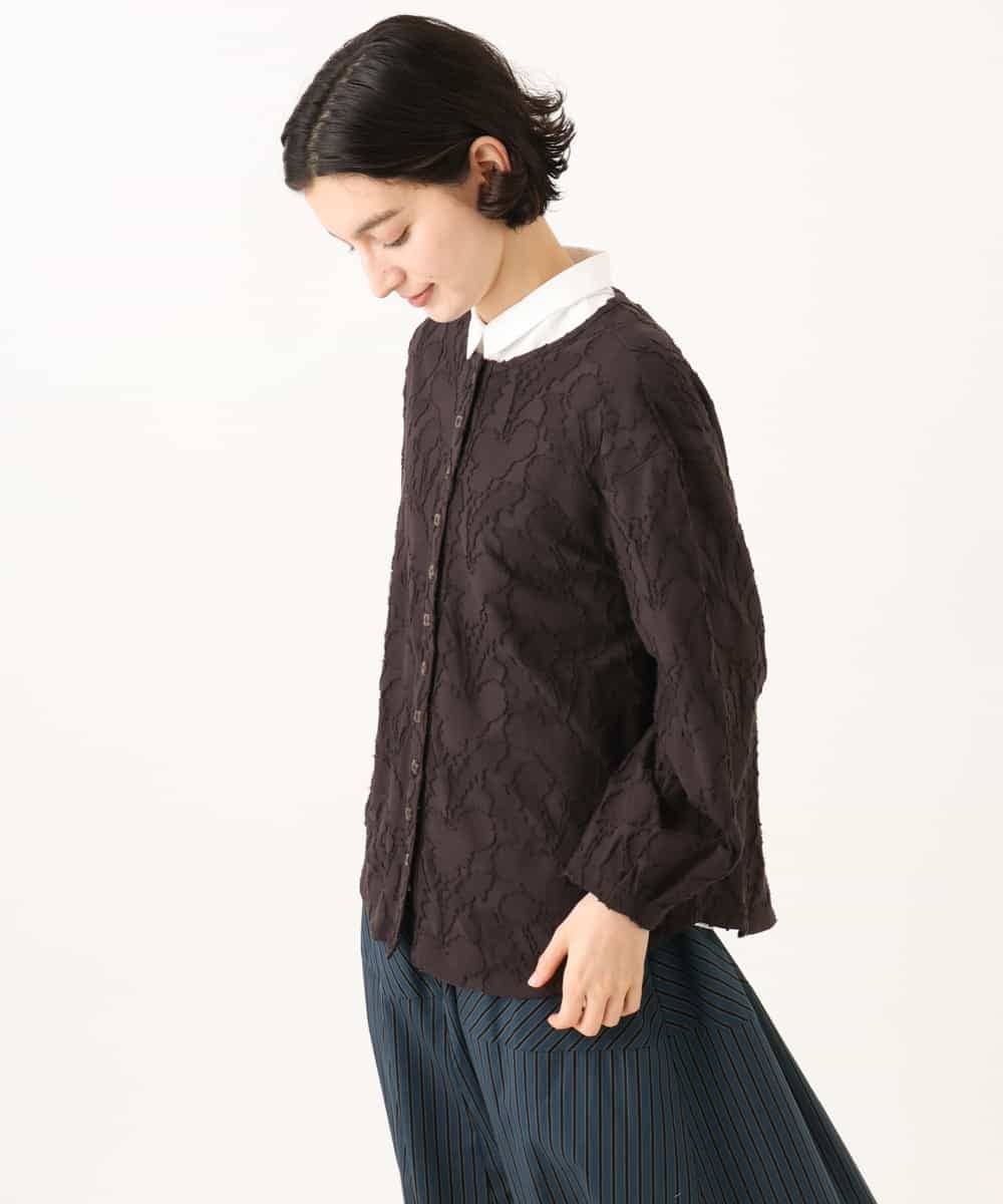 NHTJD13290 GIANNI LO GIUDICE(小さいサイズ)(メゾン ドゥ サンク) [日本製]コットンカットジャガードライトジャケット グリーン