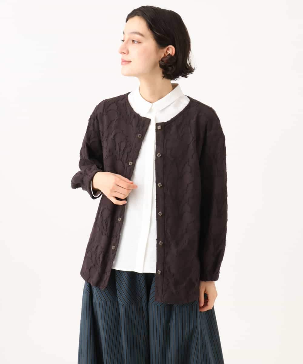 NHTJD13290 GIANNI LO GIUDICE(小さいサイズ)(メゾン ドゥ サンク) [日本製]コットンカットジャガードライトジャケット グリーン