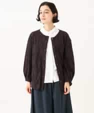 NHTJD13290 GIANNI LO GIUDICE(小さいサイズ)(メゾン ドゥ サンク) [日本製]コットンカットジャガードライトジャケット グリーン