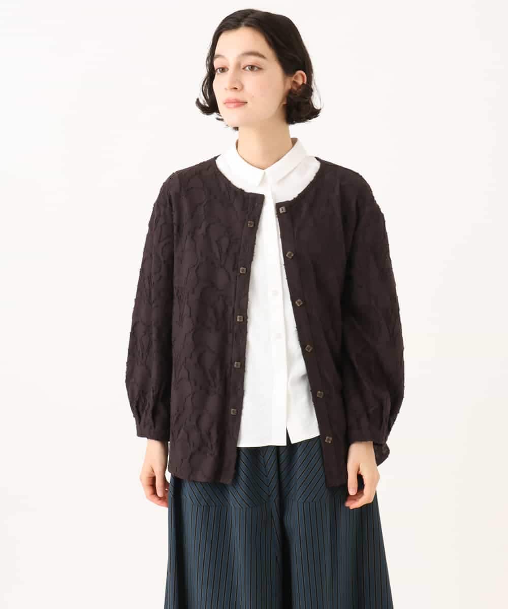 NHTJD13290 GIANNI LO GIUDICE(小さいサイズ)(メゾン ドゥ サンク) [日本製]コットンカットジャガードライトジャケット グリーン