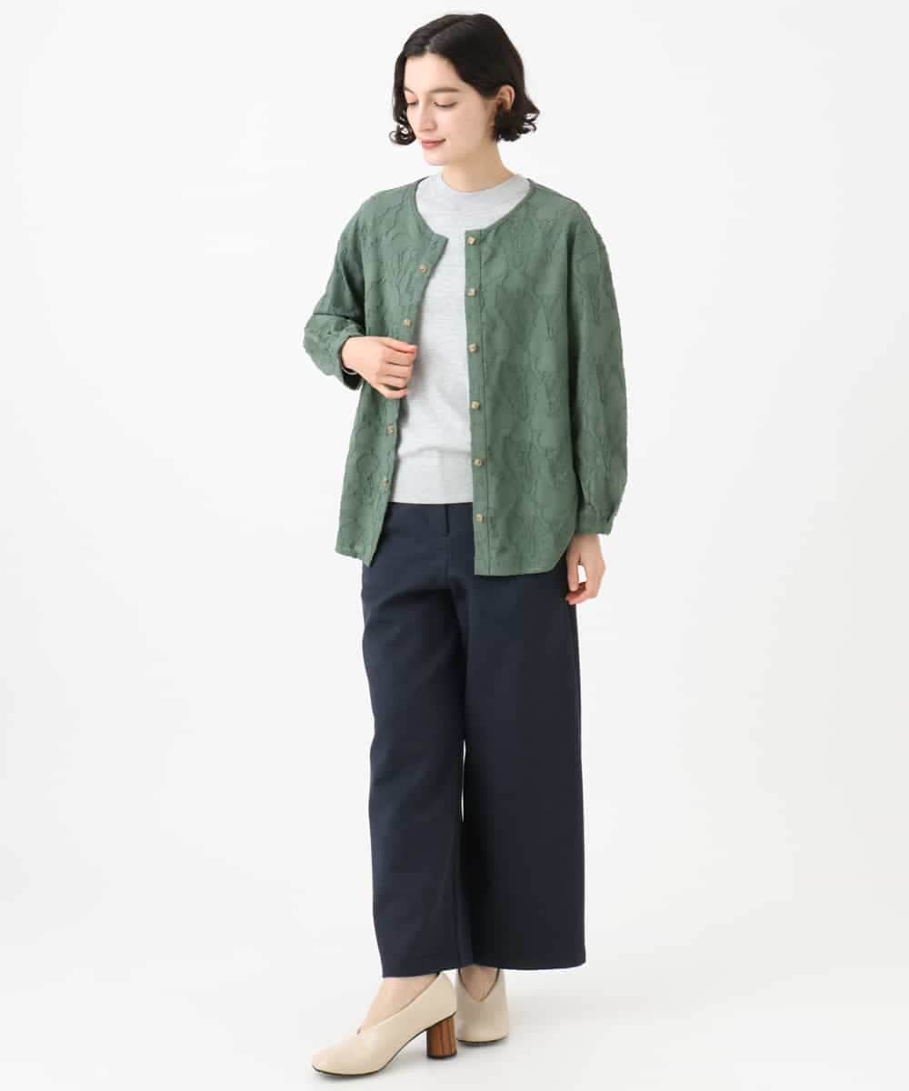 NHTJD13290 GIANNI LO GIUDICE(小さいサイズ)(メゾン ドゥ サンク) [日本製]コットンカットジャガードライトジャケット グリーン